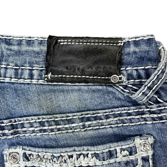 Vigoss The Dallas Straight Leg Mid Rise Embellished Denim Jeans Size 4 Length 33 - Picture 11 of 11